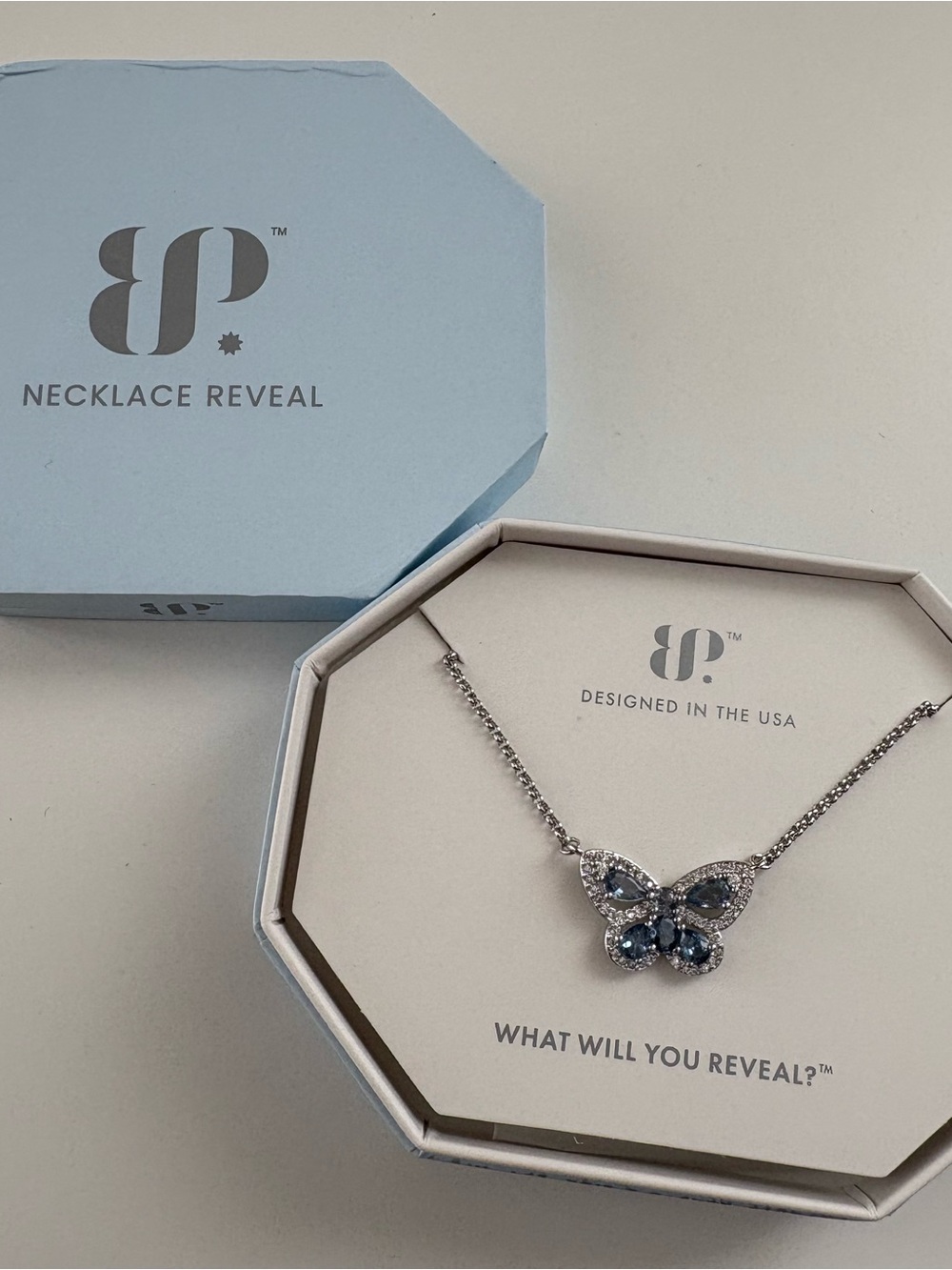Bomb Party The Butterfly Exclusive Bringback Necklace NK25940 Blue Zircon Spinel